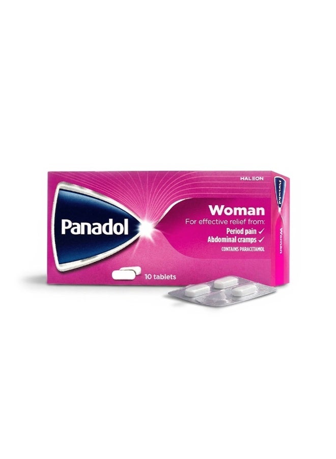 Panadol Woman Tablets for Period Pain & Abdominal Cramps, 10 Count