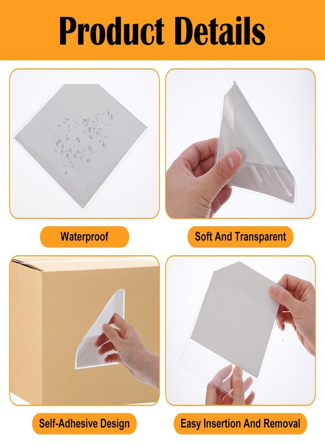 HaiFafafaing 10 Pcs Adhesive Binder Pockets - PVC Index Clear Adhesive Pockets for Planners - 2 Styles Top Open Storage Sleeves, Planner Accessories, Binder Pocket - Image 3