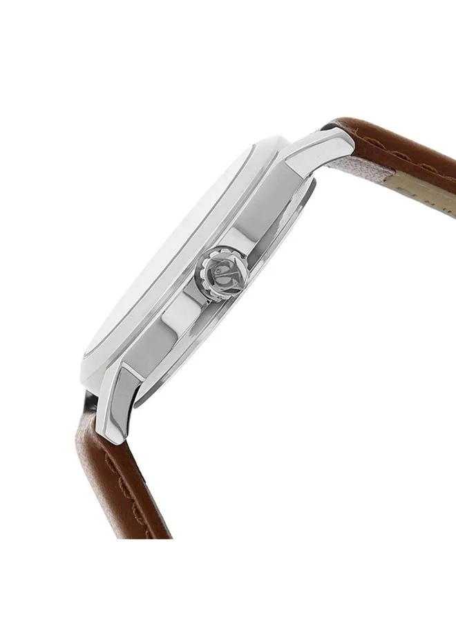 تيتان Men Analog Display Watch With Brown Leather Strap - 1730SL02