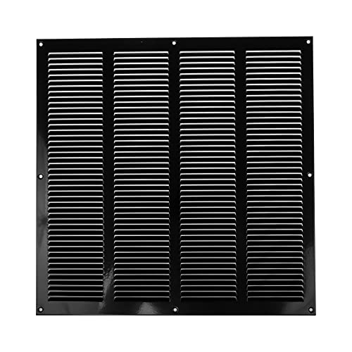 Repa Market Air Vent Cover 16x16 Inch Outer Dimensions Black Galvanized Steel Louvered Grill Cover with Mesh Screen Wall or Ceiling Vent HVAC Register for Indoor and Outdoor Ventilation - Image 1