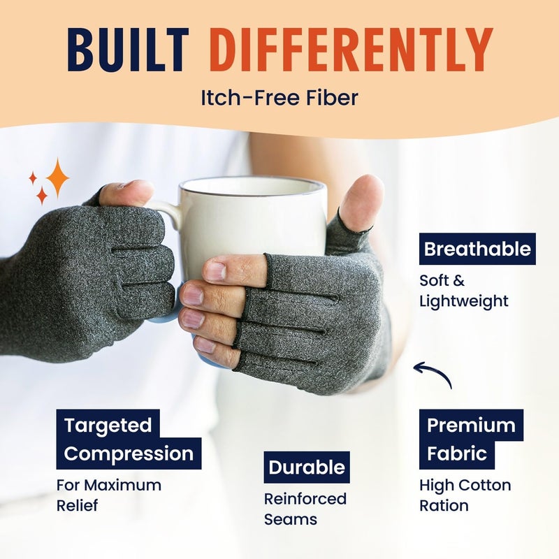Dr. Frederick's Original Dr. Frederickâ€™s Original Arthritis Compression Gloves for Women & Men - Doctor-Developed Fingerless Hand Support for Arthritis Pain, Carpal Tunnel, Swelling & Poor Circulation - Everyday Wear - XLarge - Image 3