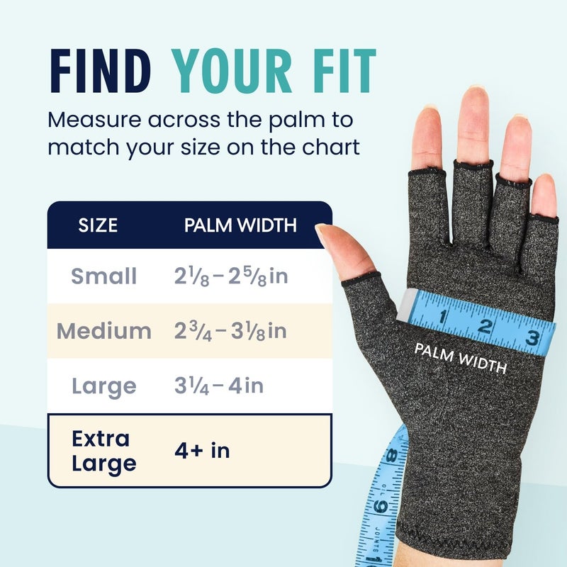 Dr. Frederick's Original Dr. Frederickâ€™s Original Arthritis Compression Gloves for Women & Men - Doctor-Developed Fingerless Hand Support for Arthritis Pain, Carpal Tunnel, Swelling & Poor Circulation - Everyday Wear - XLarge - Image 4
