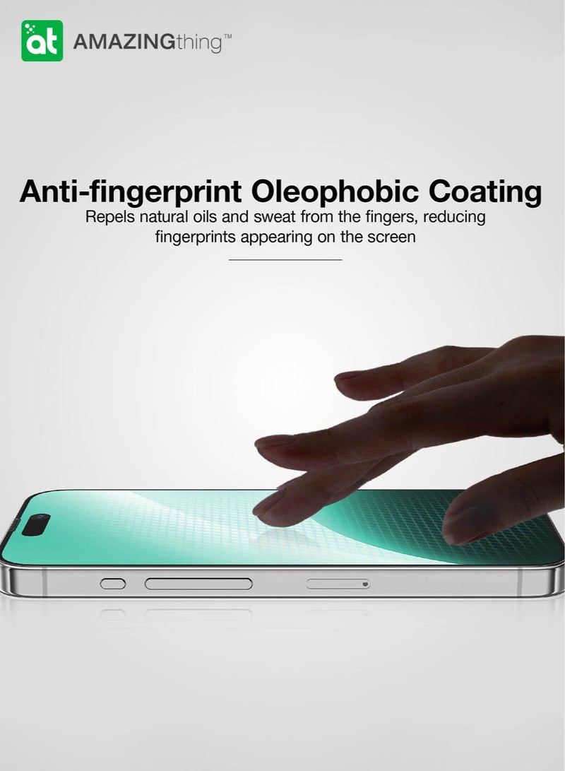 AMAZINGthing واقي شاشة زجاجي فائق مضاد للتوهج لهاتف iPhone 15 Plus من الزجاج المقوى مع فلتر مقاوم للغبار من التيتانيوم وصينية تثبيت سهلة - [MATTE 2.75D] - Image 3