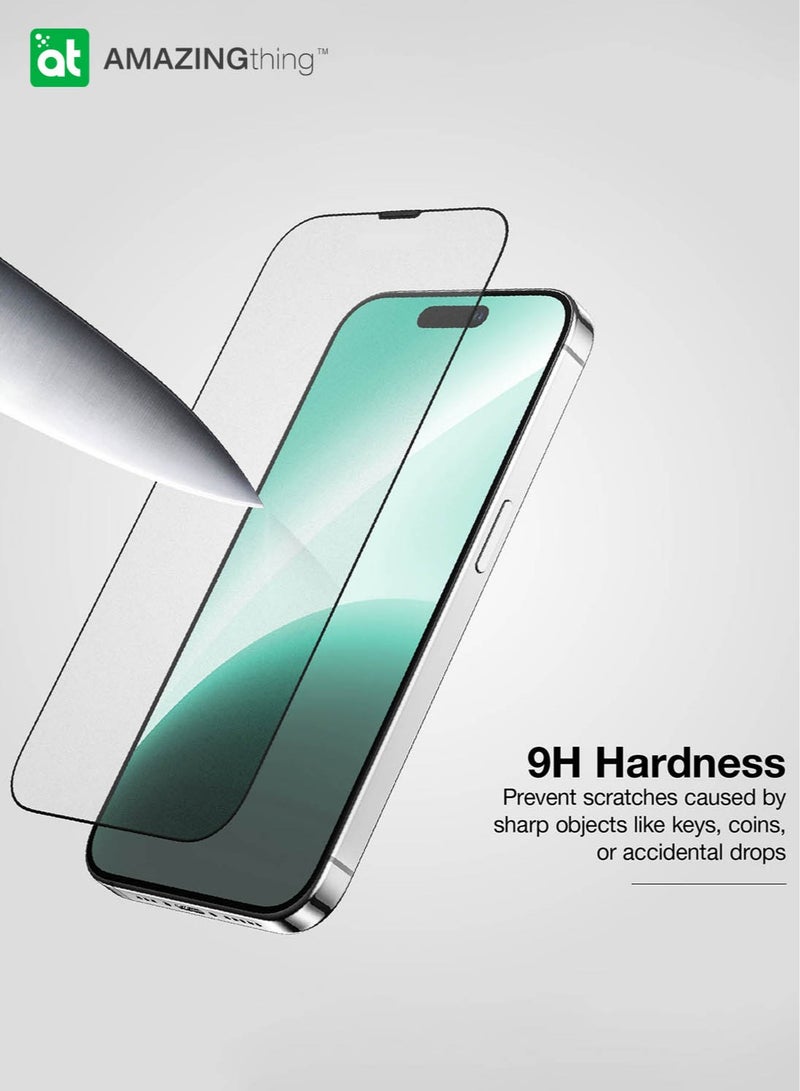 AMAZINGthing واقي شاشة زجاجي فائق مضاد للتوهج لهاتف iPhone 15 Plus من الزجاج المقوى مع فلتر مقاوم للغبار من التيتانيوم وصينية تثبيت سهلة - [MATTE 2.75D] - Image 5