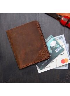 Vagave Genuine Leather Wallet Handmade Crazy Leather Men's Wallet Card Holder Brown  - Image 4