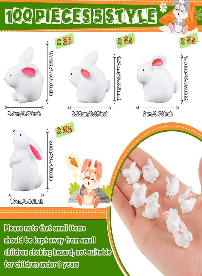 Marsui 100 Pcs Bunny Miniatures Figurines Rabbit Miniature Accessories Easter Garden Landscape Garden Bunny for Easter Accessories Dollhouses Decoration(Classic Rabbit) - Image 2