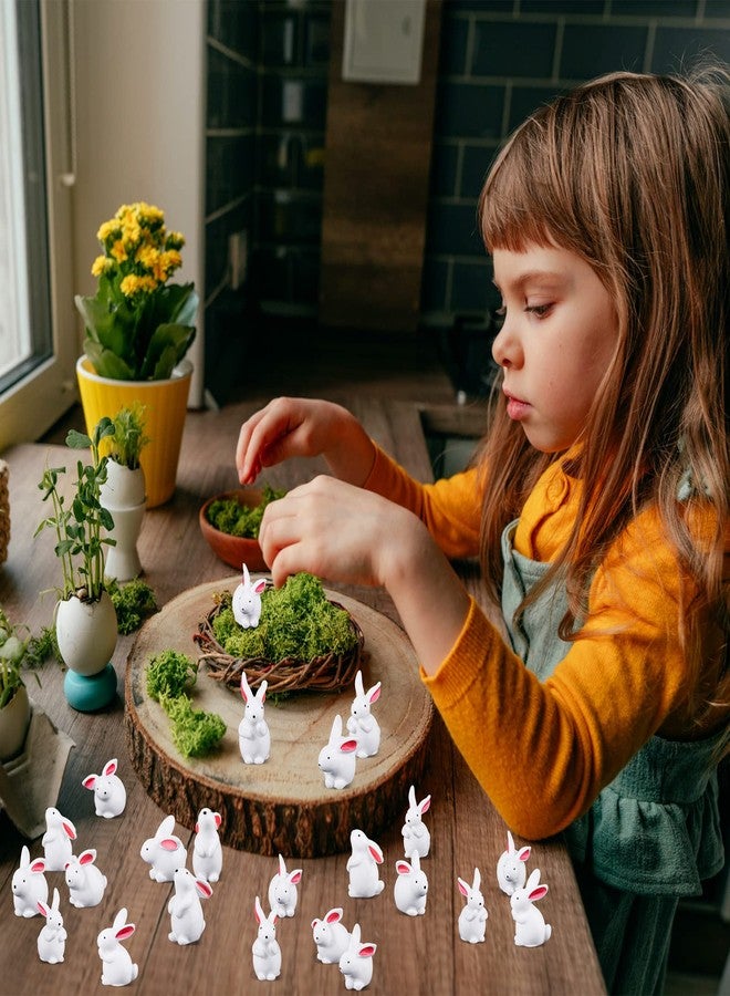 Marsui 100 Pcs Bunny Miniatures Figurines Rabbit Miniature Accessories Easter Garden Landscape Garden Bunny for Easter Accessories Dollhouses Decoration(Classic Rabbit) - Image 4