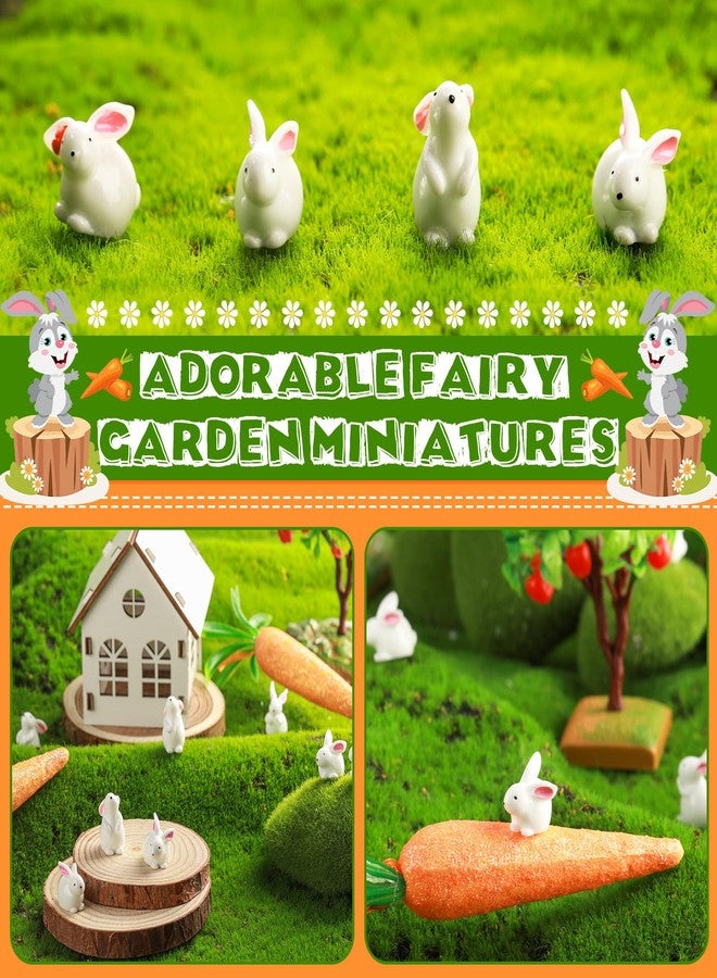 Marsui 100 Pcs Bunny Miniatures Figurines Rabbit Miniature Accessories Easter Garden Landscape Garden Bunny for Easter Accessories Dollhouses Decoration(Classic Rabbit) - Image 3