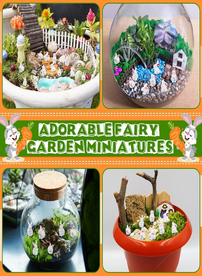 Marsui 100 Pcs Bunny Miniatures Figurines Rabbit Miniature Accessories Easter Garden Landscape Garden Bunny for Easter Accessories Dollhouses Decoration(Classic Rabbit) - Image 5