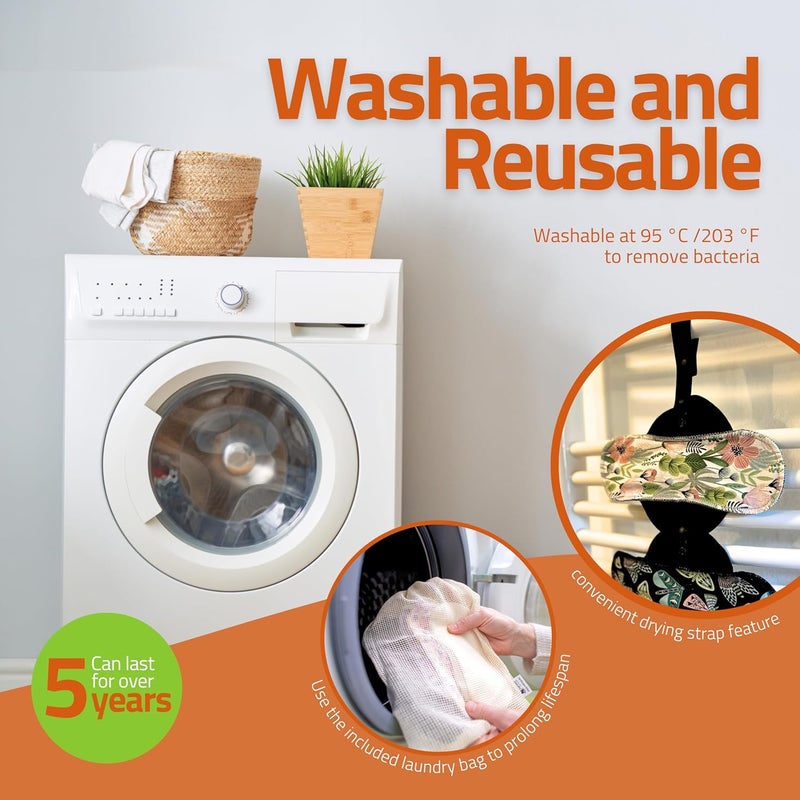 Natissy NonSlip Reusable Incontinence Pads for Bladder Control LXL 6Pack High Temp Washable Organic Cotton Cloth Pads with Fast Absorption  Odor Control UltraSoft  NonIrritating for Sensitive Skin - Image 5