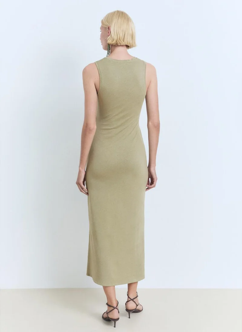 MANGO Casual Knot Detail Midi-Dress