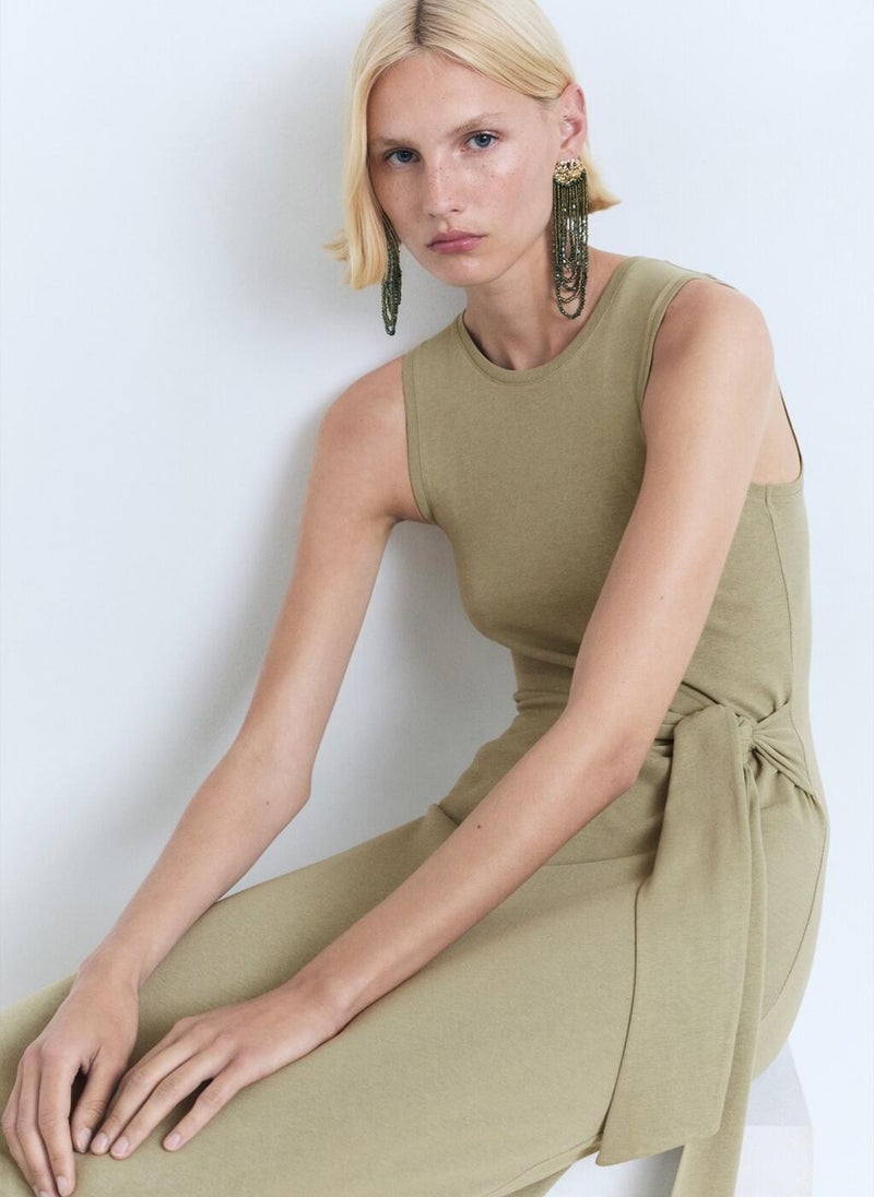 MANGO Knot Detail Dress  - Image 3