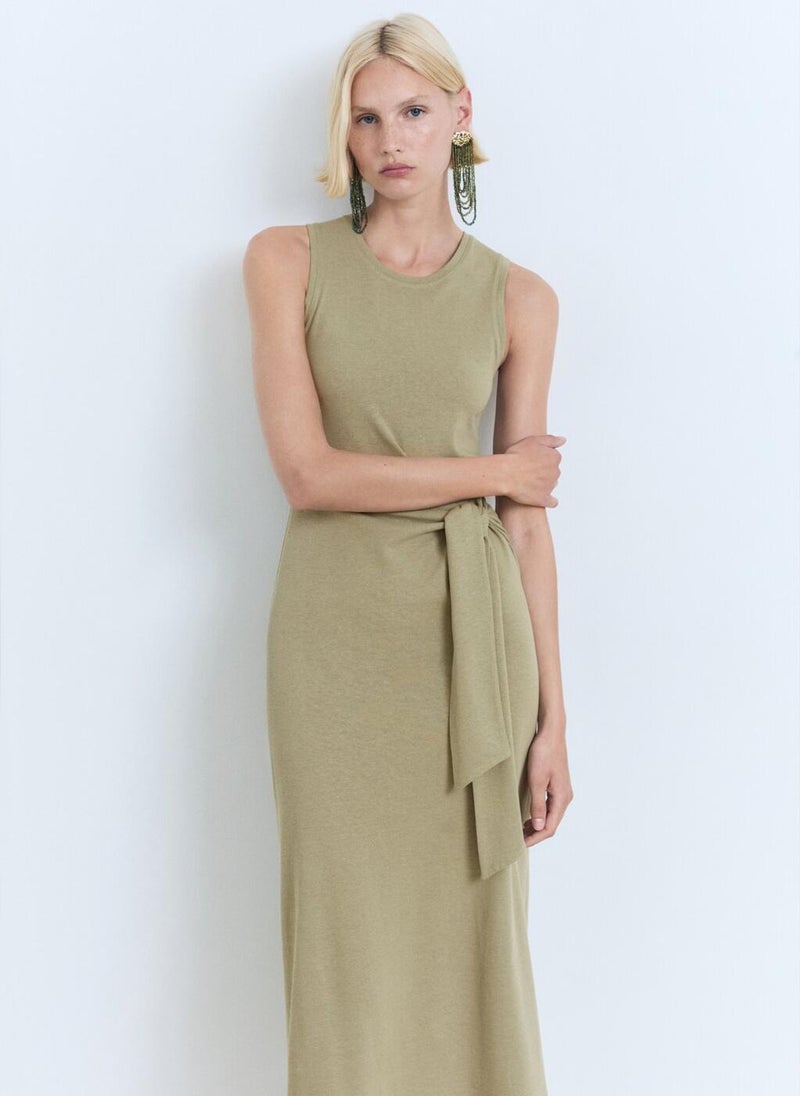 MANGO Knot Detail Dress  - Image 5