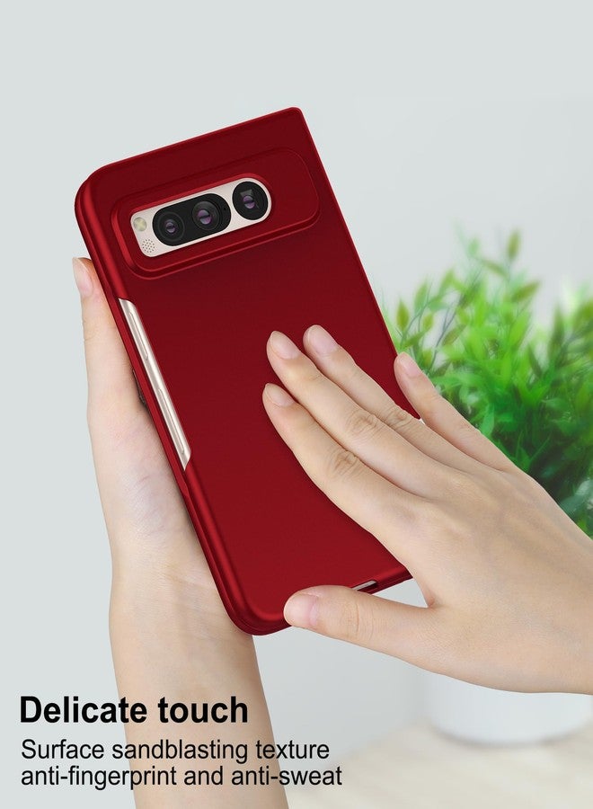 Foluu Case for Google Pixel Fold 2023, Ultra Thin Slim Fit Matte PC with Non-Slip Grip Full Protection Protective Cover for Google Pixel Fold 2023 (Red) - Image 4