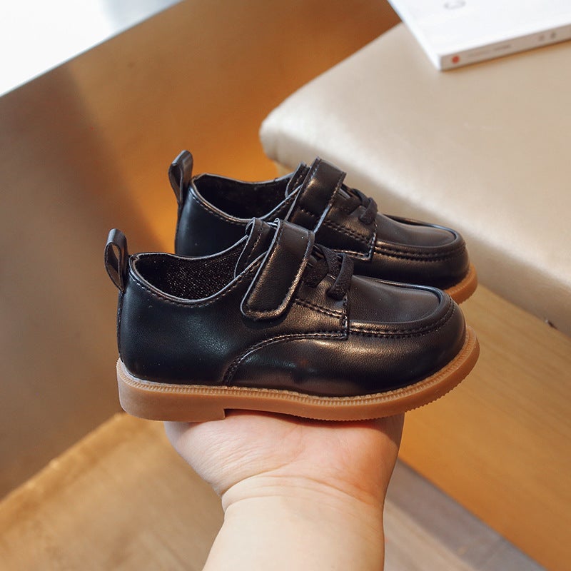 Yan Xuan Guo Huo New 1-3 Years Old Baby Walking Shoes, Spring/Autumn Soft Sole Infant Shoes, British Style Boys' Leather Flats, Breathable - Image 3