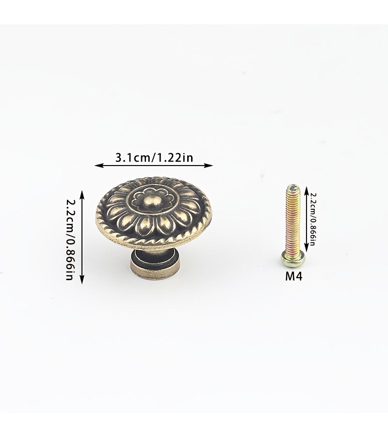 4 Piece Round Head Drawer Pull Handle with Screws for Cabinet Door Vanity Furniture - Image 3