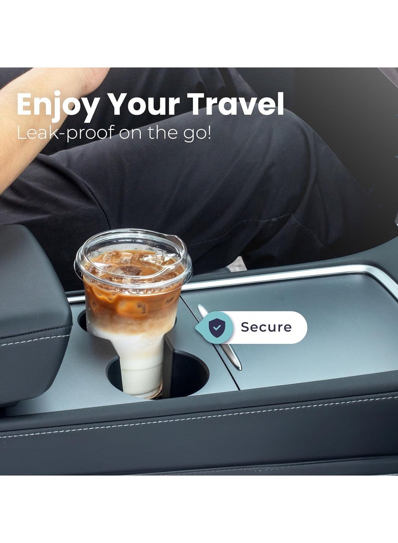 16 oz Disposable Plastic Strawless Cups with Clear Lids Eco-Friendly Lids Perfect for Iced Coffee, Smoothies, Sodas, and Cafe Essentials  - Image 5