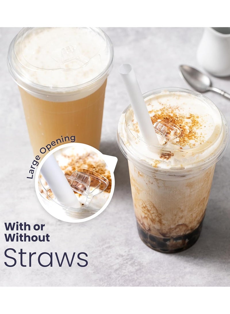 16 oz Disposable Plastic Strawless Cups with Clear Lids Eco-Friendly Lids Perfect for Iced Coffee, Smoothies, Sodas, and Cafe Essentials  - Image 3