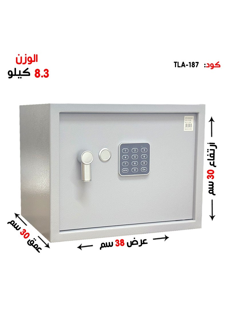 Luxury Fire-Resistant Digital Security Safe With Electronic Number Pad And Lock And Physical  Key 30*38*30 CM - Image 1