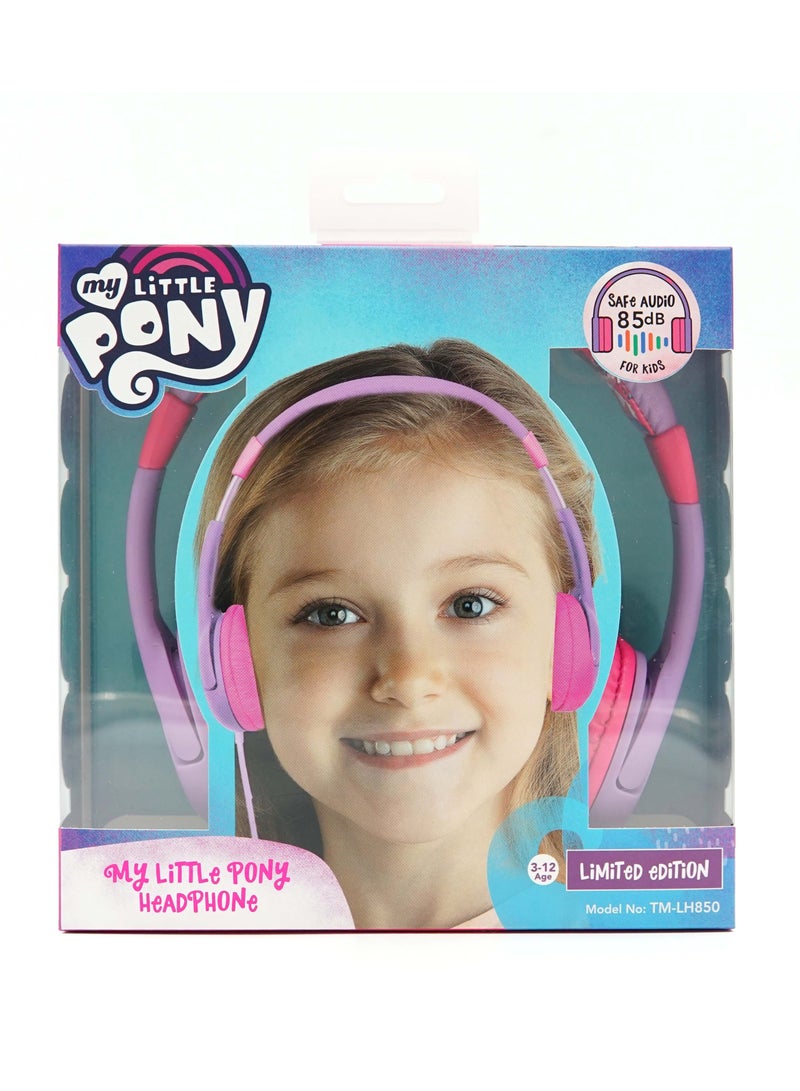 TOUCHMATE MY Little Pony Kids Wired Headphone with Mic, Save Audio 85dB, Pink Color (TM-LH850) - Image 1