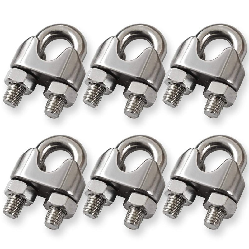 Cozihom 3/8 Inch M10 Wire Rope Cable Clip Clamp  304 Stainless Steel  U Bolt Saddle Fastener  Pack Of 6 - Image 1