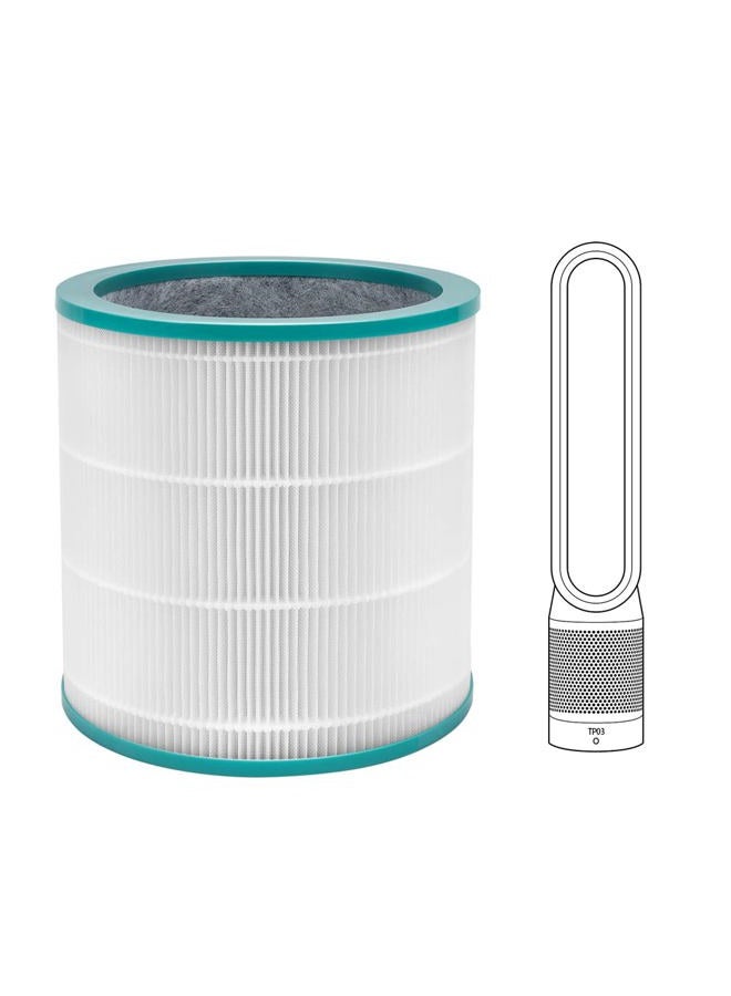 JASENG Replacement Filter for Dyson TP01 TP02 TP03 BP01 AM11 Dyson Tower Purifier Pure Cool Link, Replaces Part # 968126-03 - Image 1