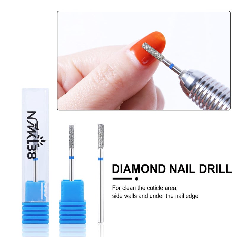NMKL38 Diamond Bit Small Barrel Shape Electric Nail Drill File Cuticle Cleaner Tool for Rotary Nail Drill Machine Manicure Pedicure Polishing Kit (Medium 2.5) - Image 5