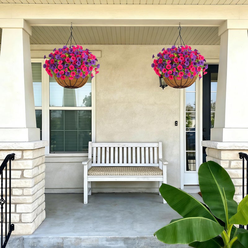 ADXORA 12 Bundles Morning Glory Artificial Flowers for Outdoor Decoration UV Resistant Fake Plastic Plants Artificial Greenery for Indoor Outdoor Garden Patio Window Box Home Decor - Image 5
