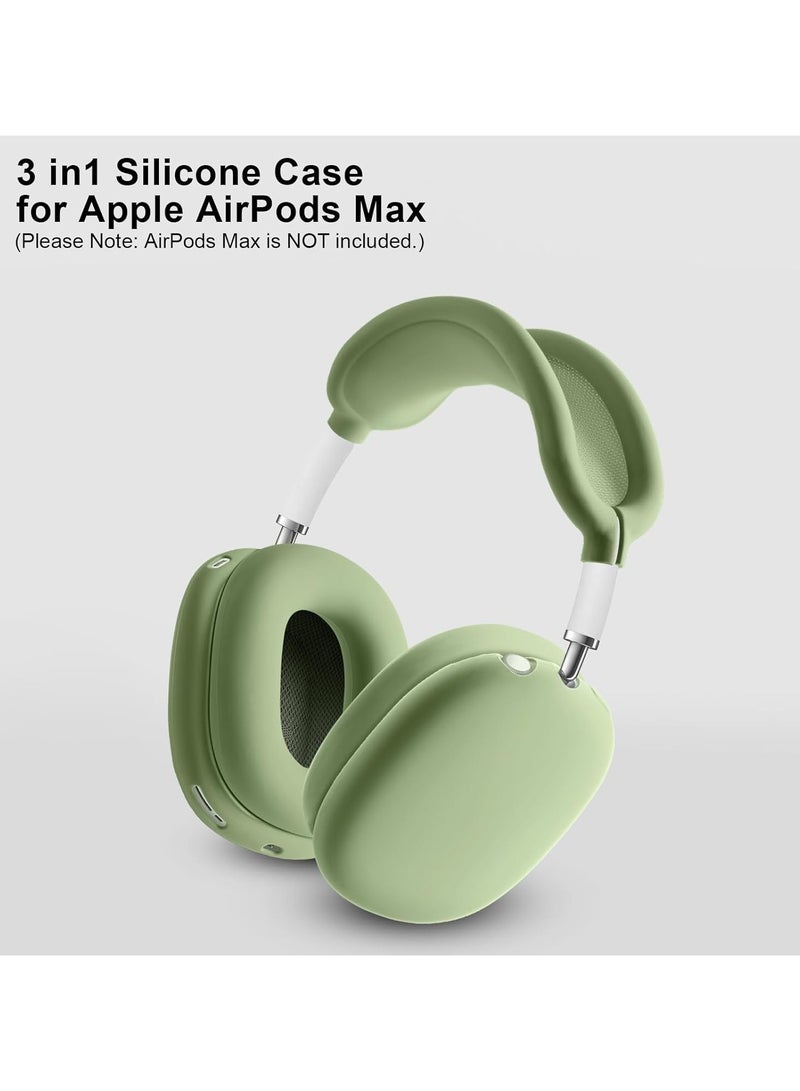 AROAQ Suitable for Airpods Max Protective Cover Apple Max Earphone Shell Solid Color Silicone Soft Shell Earphone Cover Three-Piece Set  - Image 2