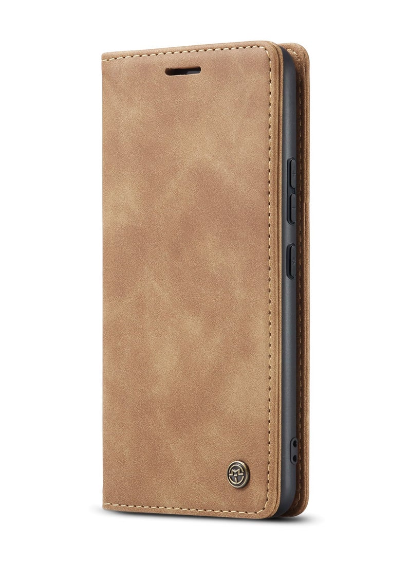 CaseMe Phone Case Luxury PU Leather Design 013 Flip Cover Card Slot Holder Cover For Honor X9B (Brown)  - Image 1