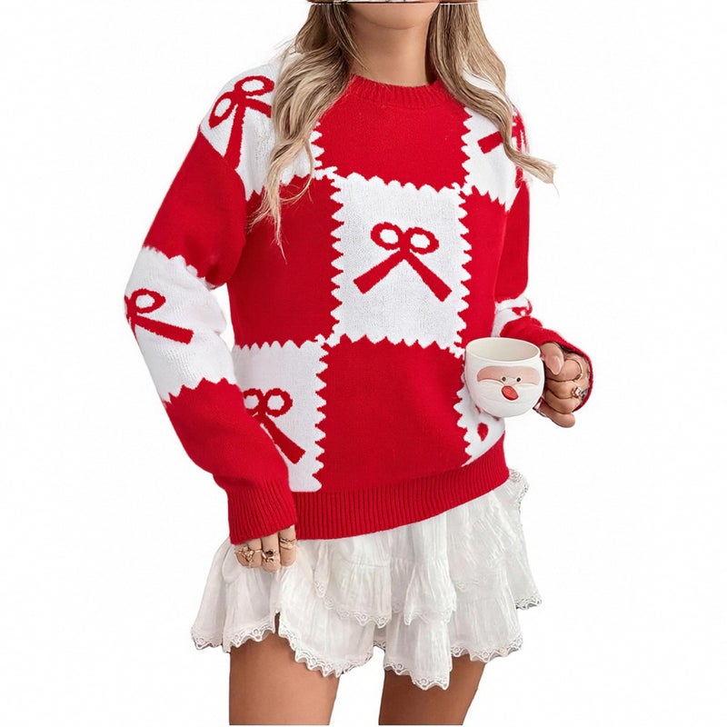 LUKYCILD Valentines Sweater Women Love Heart Sweatshirt Valentine Day Love Sweaters Cute Knitted Long Sleeve Pullover Tops - Image 1