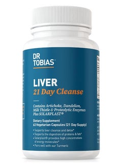 Dr. Tobias Liver 21 Day Cleanse Solarplast Milk Thistle Silymarin Artichoke Dandelion And Proteolytic Enzymes Supplement  - Image 1