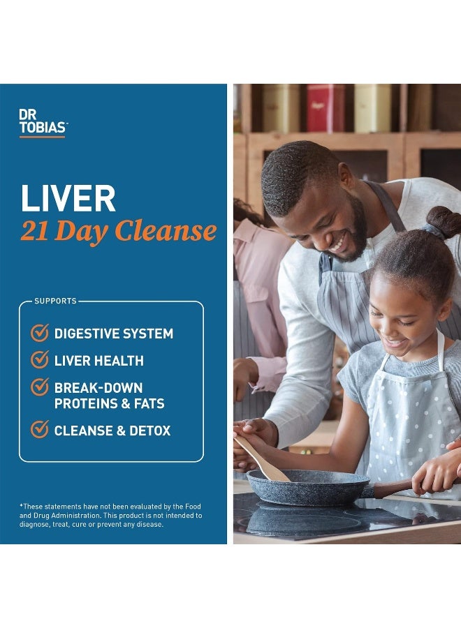 Dr. Tobias Liver 21 Day Cleanse, Herbal Liver Detox Cleanse with Solarplast, Artichoke, Milk Thistle & Dandelion Extract, 63 Vegetable Capsules (3 Daily) - Image 3