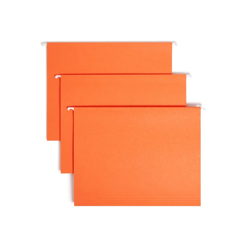 Smead Standard Hanging File Folders, 25 Count, Orange, 1/5-Cut Adjustable Tabs, Letter Size (64065) - Image 1