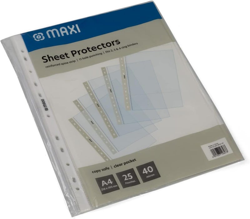 ماكسي Mx-Rp25-40 Micron Poly Sheet Protector 25 Pieces, A4 Size, 25 Pieces - Image 2