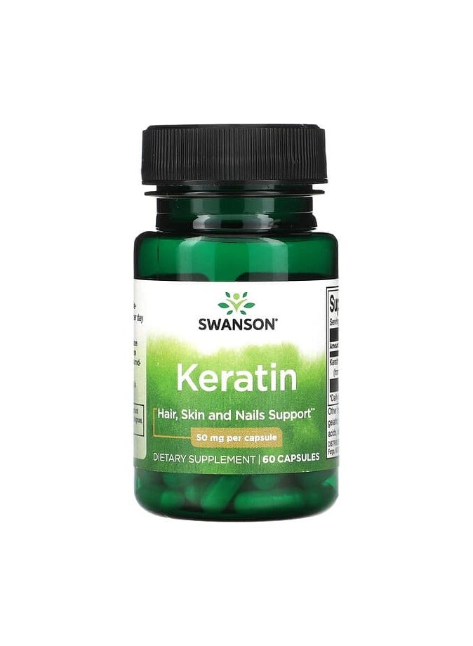 SWANSON Keratin, 50 mg, 60 Capsules
