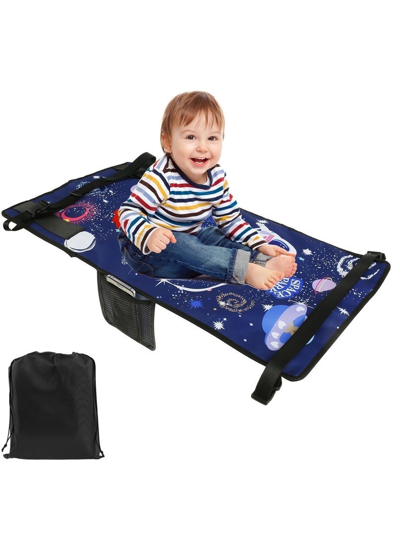 Gonice Kids Toddler Airplane Travel Bed, Breathable Airplane Seat Extender Footrest, Colorful Starry Sky Flight Sleeping Bed Hammock, Baby Travel Essentials with Storage Bag  - Image 1