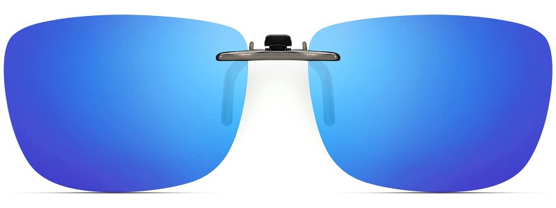 CAXMAN Polarized Clip On Sunglasses for Prescription Glasses Men Women wBlue Mirrored Lens Compact Fit Non Flip Up Large - Image 2