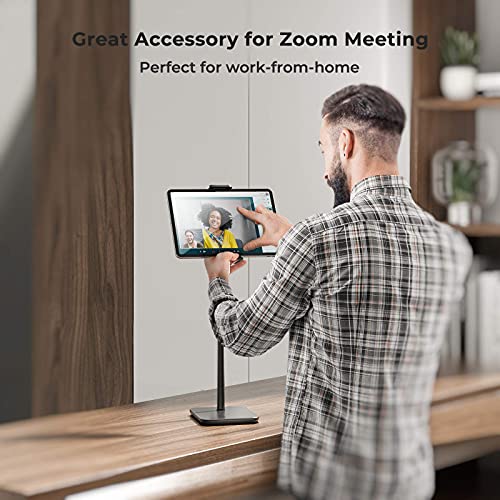 proffisy Tablet Stand 21" Height Adjustable iPad Stand for Table 360 Degree Rotation Heavy Duty Aluminum Flexible Tablet Holder for iPad Pro Air Mini Samsung Lenovo Tab Xiaomi Pad Cellphone,Black - Image 5