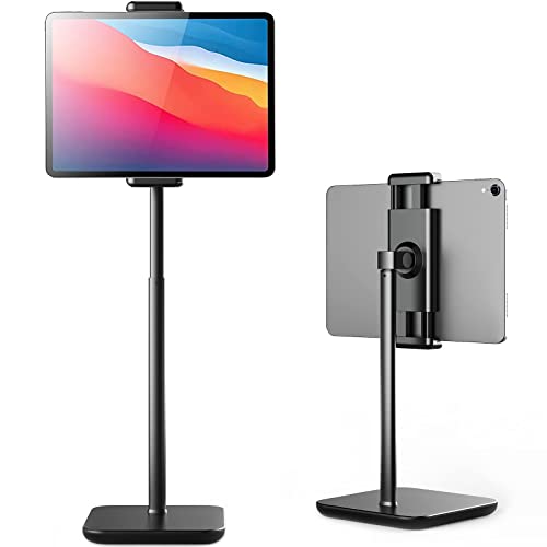 proffisy Tablet Stand 21" Height Adjustable iPad Stand for Table 360 Degree Rotation Heavy Duty Aluminum Flexible Tablet Holder for iPad Pro Air Mini Samsung Lenovo Tab Xiaomi Pad Cellphone,Black - Image 1