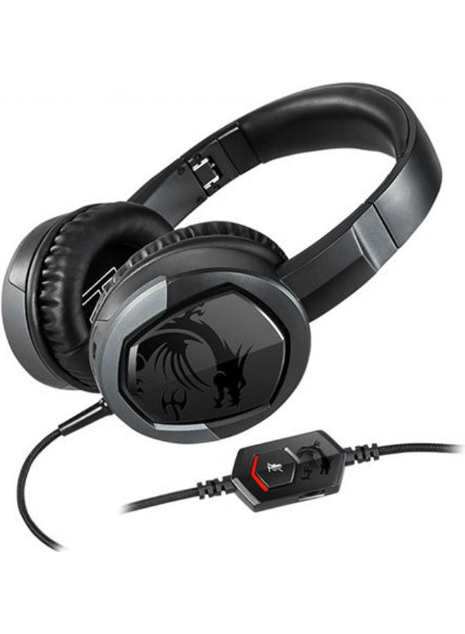 MSI IMMERSE GH30 V2 Gaming Headset 'Black with Iconic MSI Dragon Logo, Wired Inline Audio with Splitter Accessory, 40 mm Drivers, Detachable Mic, Easy Foldable Design' - Image 5