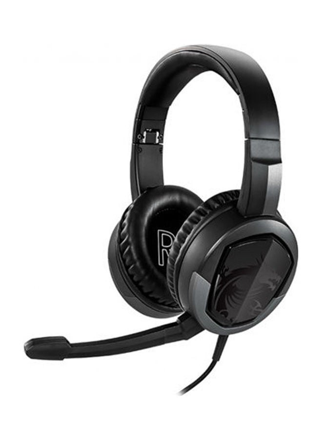 MSI IMMERSE GH30 V2 Gaming Headset 'Black with Iconic MSI Dragon Logo, Wired Inline Audio with Splitter Accessory, 40 mm Drivers, Detachable Mic, Easy Foldable Design' - Image 2
