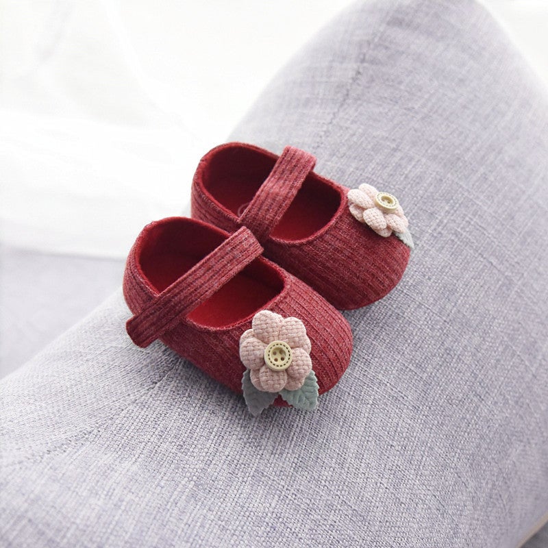 Infant Soft Sole Princess Shoes 0-1 Year Dark red 