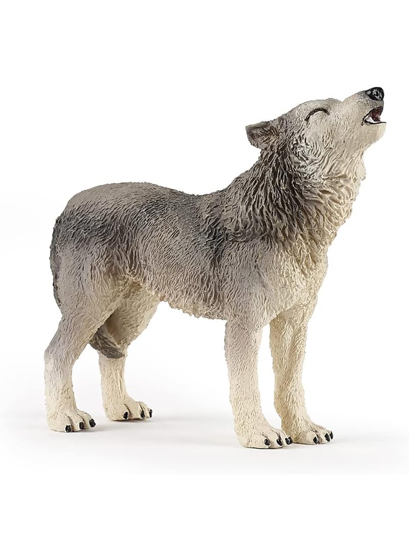 Papo Papo HandPainted  Figurine Wild Animal Kingdom  Howling Wolf 50171 Collectible  for Children  Suitable for Boys and Girls from 3 Years Old  - Image 1