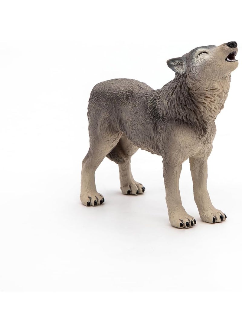 Papo Papo HandPainted  Figurine Wild Animal Kingdom  Howling Wolf 50171 Collectible  for Children  Suitable for Boys and Girls from 3 Years Old  - Image 4