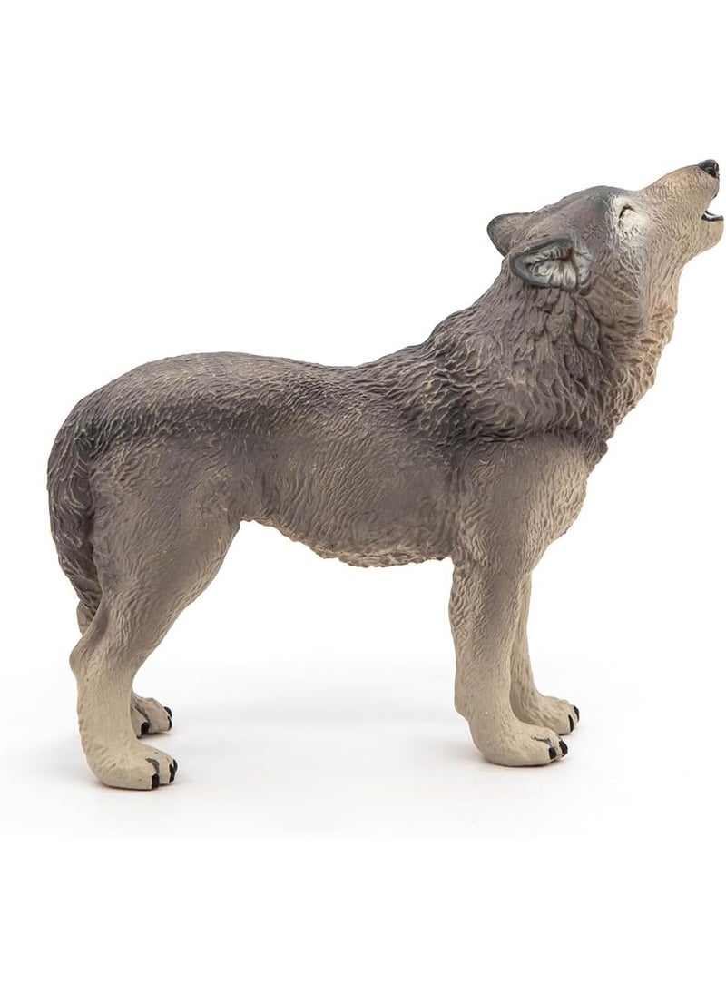 Papo Papo HandPainted  Figurine Wild Animal Kingdom  Howling Wolf 50171 Collectible  for Children  Suitable for Boys and Girls from 3 Years Old  - Image 3
