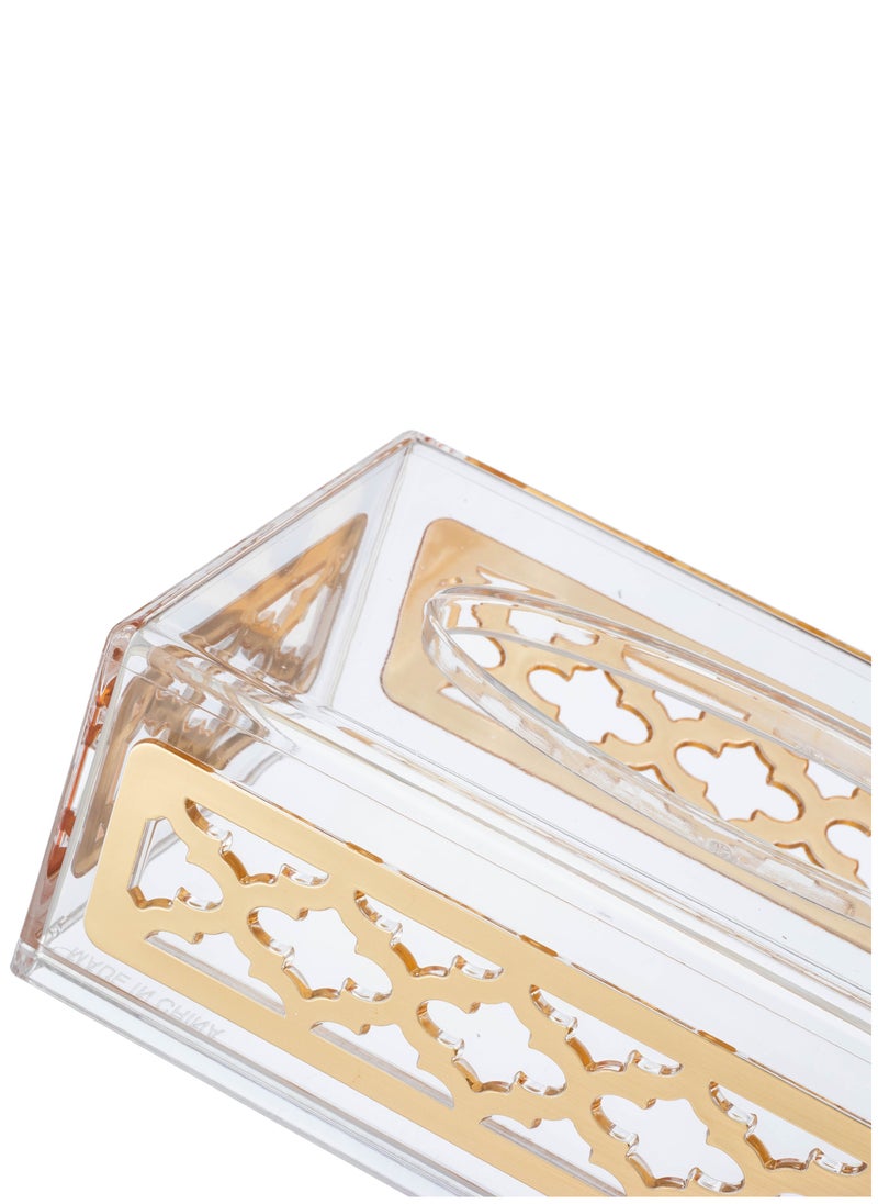 Dania - Gold trash can and tissue box set - Image 1