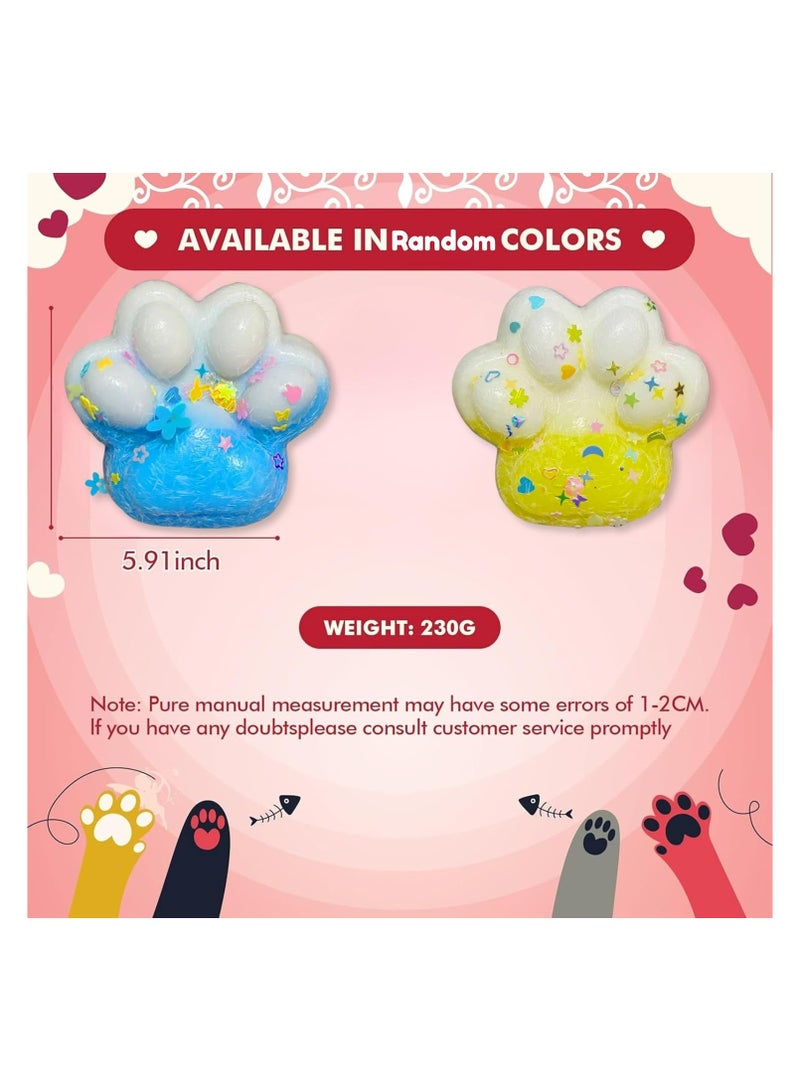 قطعتان كبيرتان الحجم من لعبة مخلب القطة الإسفنجية مع 10 كرات صغيرة منفوشة، لعبة فيدجيت ناعمة لتخفيف التوتر، لعبة حسية لطيفة للأطفال والمراهقين والبالغين، هدية عيد ميلاد، ممتعة محمولة - Image 2