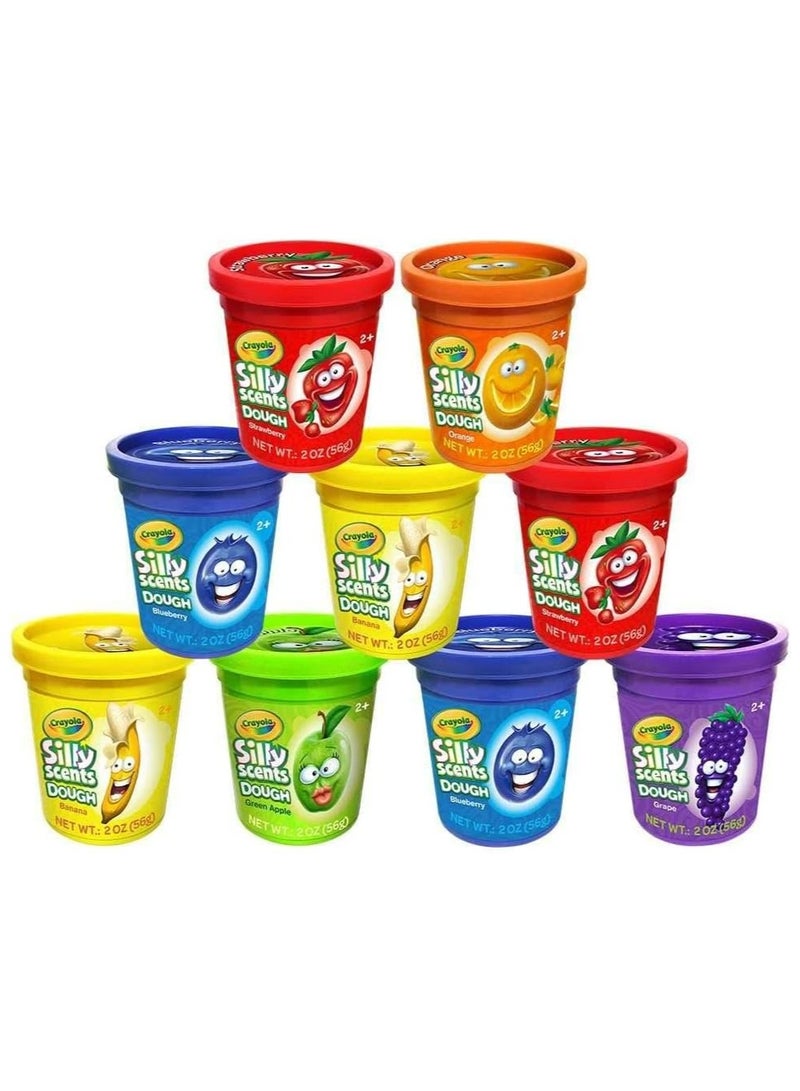كرايولا مجموعة علب طين كرايولا A1-2185 ذات الروائح المضحكة، 9 قطع - 56 جرام لكل منها، يمكن الضغط عليها وتشكيلها، طين معطر للإبداع ولعب الحواس، للأطفال من 18 شهرًا وما فوق. - Image 1