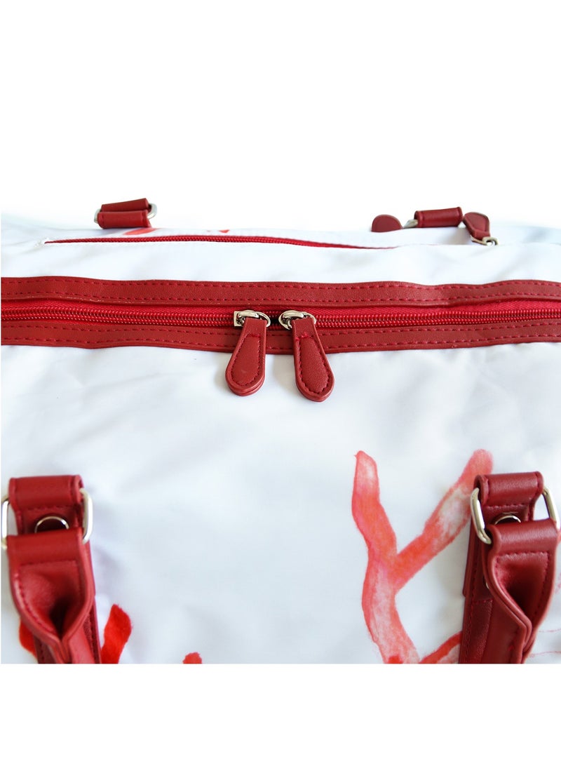 Anemoss Travel Duffel Bag, 50L Large Capacity, Oxford Polyster Blend Luggage Bag, Travel Bag with Zipper and Pockets, Duffel Bag for Gym Sports Fitness, Travel Hand Luggage Bags, Coral Design Tote Bag  - Image 5